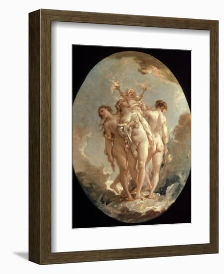 Boucher: Three Graces, 18 C-Francois Boucher-Framed Giclee Print