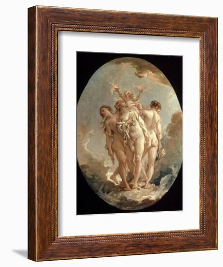 Boucher: Three Graces, 18 C-Francois Boucher-Framed Giclee Print