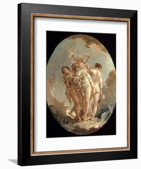 Boucher: Three Graces, 18 C-Francois Boucher-Framed Giclee Print