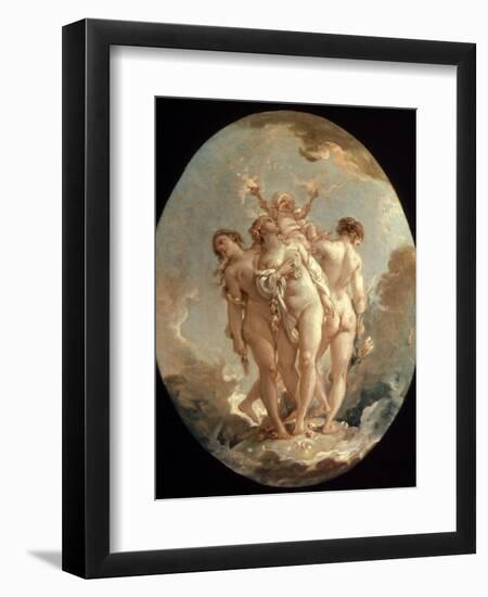 Boucher: Three Graces, 18 C-Francois Boucher-Framed Giclee Print