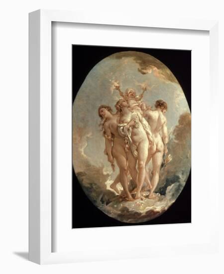 Boucher: Three Graces, 18 C-Francois Boucher-Framed Giclee Print