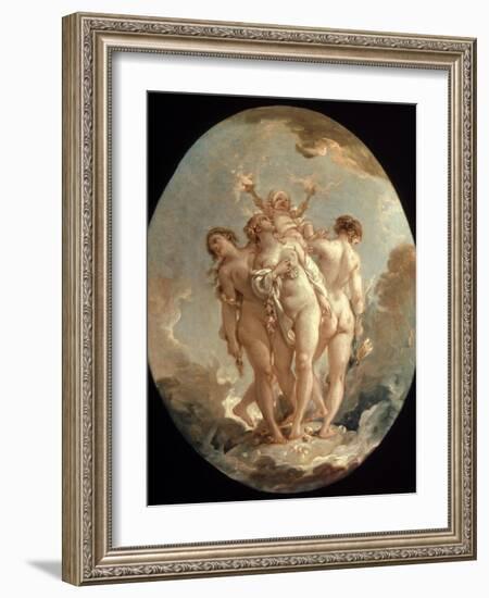 Boucher: Three Graces, 18 C-Francois Boucher-Framed Giclee Print