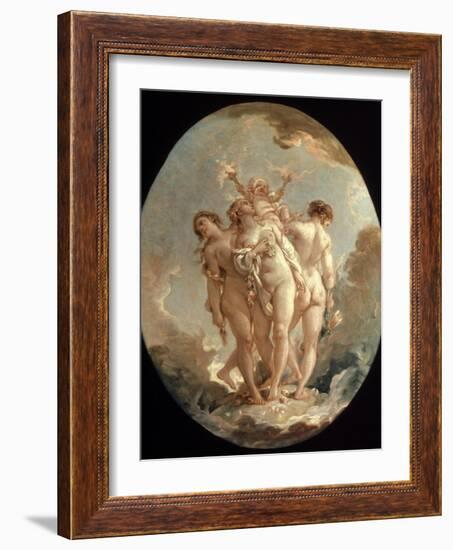 Boucher: Three Graces, 18 C-Francois Boucher-Framed Giclee Print