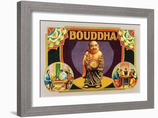 Bouddha Brand Cigar Inner Box Label, Misspelling of Buddha-Lantern Press-Framed Art Print