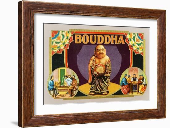 Bouddha Brand Cigar Inner Box Label, Misspelling of Buddha-Lantern Press-Framed Art Print