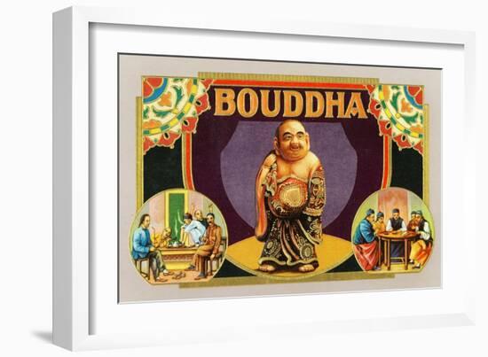 Bouddha Brand Cigar Inner Box Label, Misspelling of Buddha-Lantern Press-Framed Art Print