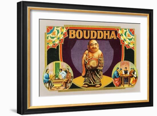 Bouddha Brand Cigar Inner Box Label, Misspelling of Buddha-Lantern Press-Framed Art Print