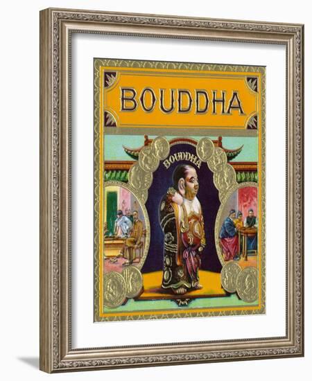 Bouddha Brand Cigar Outer Box Label, Misspelling of Buddha-Lantern Press-Framed Art Print