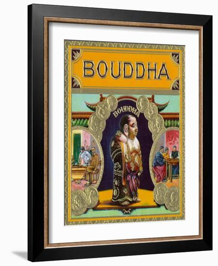 Bouddha Brand Cigar Outer Box Label, Misspelling of Buddha-Lantern Press-Framed Art Print