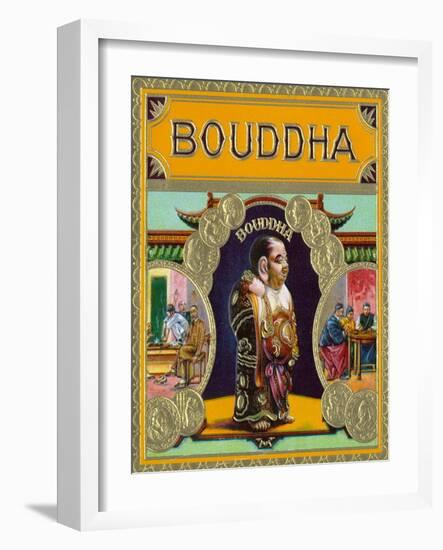 Bouddha Brand Cigar Outer Box Label, Misspelling of Buddha-Lantern Press-Framed Art Print