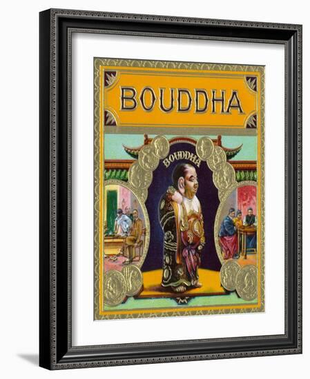 Bouddha Brand Cigar Outer Box Label, Misspelling of Buddha-Lantern Press-Framed Art Print