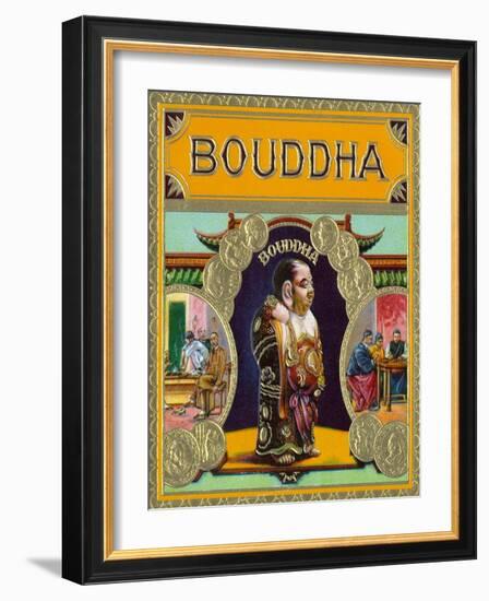 Bouddha Brand Cigar Outer Box Label, Misspelling of Buddha-Lantern Press-Framed Art Print