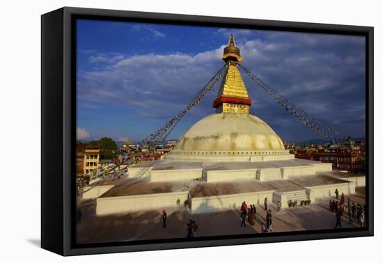 Boudha (Bodhnath) (Boudhanath) Tibetan Stupa in Kathmandu, UNESCO World Heritage Site, Nepal, Asia-Simon Montgomery-Framed Premier Image Canvas