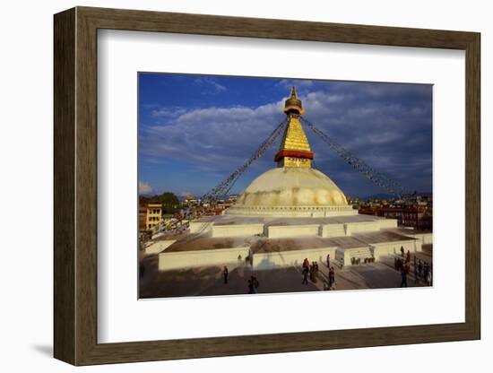 Boudha (Bodhnath) (Boudhanath) Tibetan Stupa in Kathmandu, UNESCO World Heritage Site, Nepal, Asia-Simon Montgomery-Framed Photographic Print