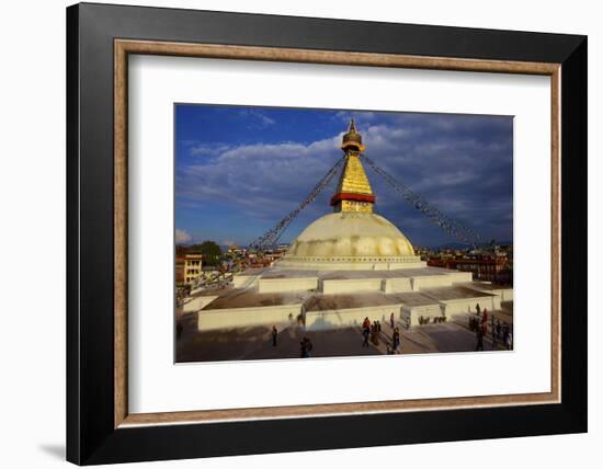 Boudha (Bodhnath) (Boudhanath) Tibetan Stupa in Kathmandu, UNESCO World Heritage Site, Nepal, Asia-Simon Montgomery-Framed Photographic Print