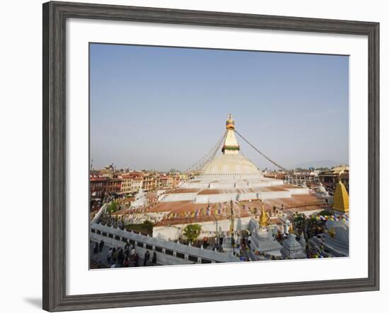 Boudha Stupa (Chorten Chempo), Boudhanath, Kathmandu, Nepal, Asia-Christian Kober-Framed Photographic Print