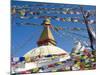 Boudhanath Stupa and Prayer Flags, Kathmandu, Nepal.-Ethan Welty-Mounted Photographic Print