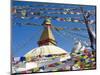 Boudhanath Stupa and Prayer Flags, Kathmandu, Nepal.-Ethan Welty-Mounted Photographic Print