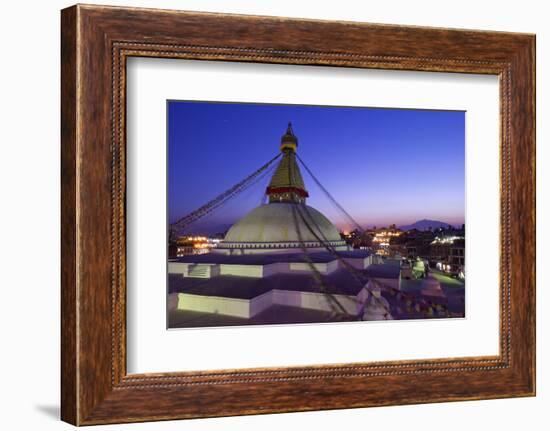 Boudhanath Stupa at Sunset, UNESCO World Heritage Site, Kathmandu, Nepal, Asia-Peter Barritt-Framed Photographic Print