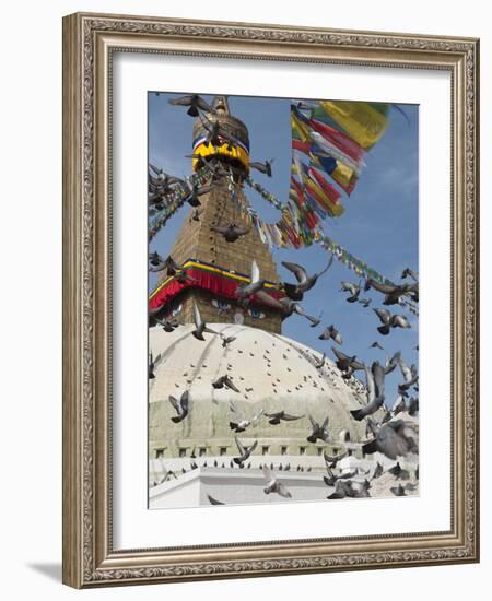 Boudhnath Stupa, One of the Holiest Buddhist Sites in Kathmandu, Nepal, Asia-Eitan Simanor-Framed Photographic Print