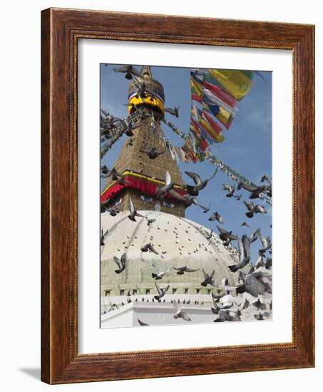 Boudhnath Stupa, One of the Holiest Buddhist Sites in Kathmandu, Nepal, Asia-Eitan Simanor-Framed Photographic Print