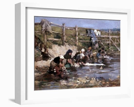 Boudin: Laundresses-Eugène Boudin-Framed Giclee Print