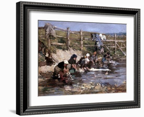 Boudin: Laundresses-Eugène Boudin-Framed Giclee Print