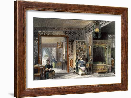 Boudoir and Bed-Chamber of a Lady of Rank, China in a Series of Views by George Newenham Wright-Thomas Allom-Framed Giclee Print