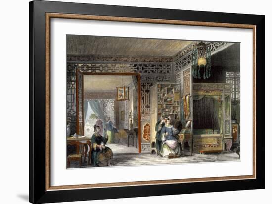 Boudoir and Bed-Chamber of a Lady of Rank, China in a Series of Views by George Newenham Wright-Thomas Allom-Framed Giclee Print