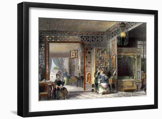 Boudoir and Bed-Chamber of a Lady of Rank, China in a Series of Views by George Newenham Wright-Thomas Allom-Framed Giclee Print