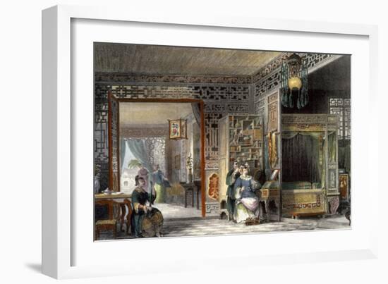 Boudoir and Bed-Chamber of a Lady of Rank, China in a Series of Views by George Newenham Wright-Thomas Allom-Framed Giclee Print