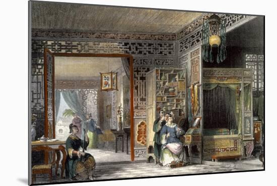 Boudoir and Bed-Chamber of a Lady of Rank, China in a Series of Views by George Newenham Wright-Thomas Allom-Mounted Giclee Print