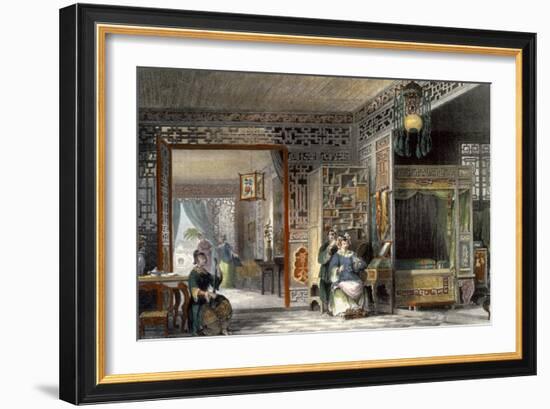 Boudoir and Bed-Chamber of a Lady of Rank, China in a Series of Views by George Newenham Wright-Thomas Allom-Framed Giclee Print