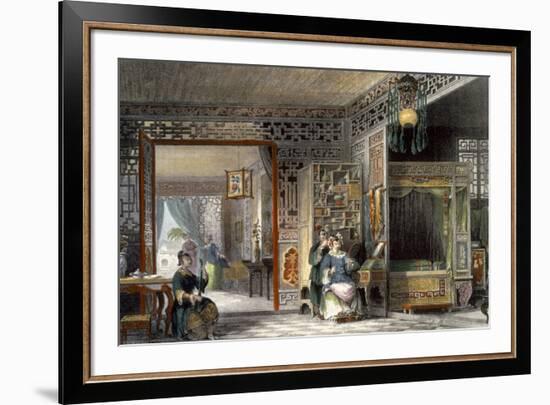 Boudoir and Bed-Chamber of a Lady of Rank, China in a Series of Views by George Newenham Wright-Thomas Allom-Framed Giclee Print