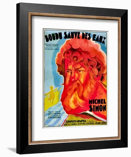 Boudu Saved From Drowning, (aka Boudu Sauve des Eaux), Michel Simon, French poster art, 1932-null-Framed Premium Giclee Print
