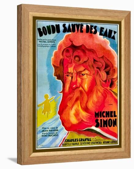 Boudu Saved From Drowning, (aka Boudu Sauve des Eaux), Michel Simon, French poster art, 1932-null-Framed Stretched Canvas