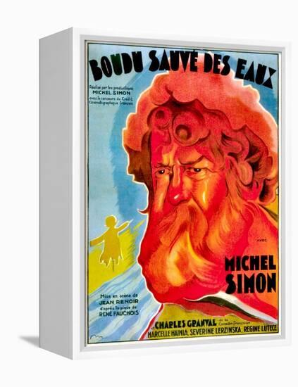 Boudu Saved From Drowning, (aka Boudu Sauve des Eaux), Michel Simon, French poster art, 1932-null-Framed Stretched Canvas