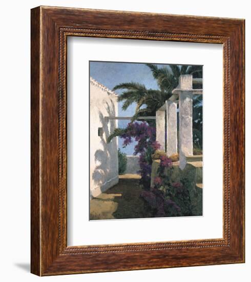 Bougainvillea and Palm Trees-Poch Romeu-Framed Giclee Print