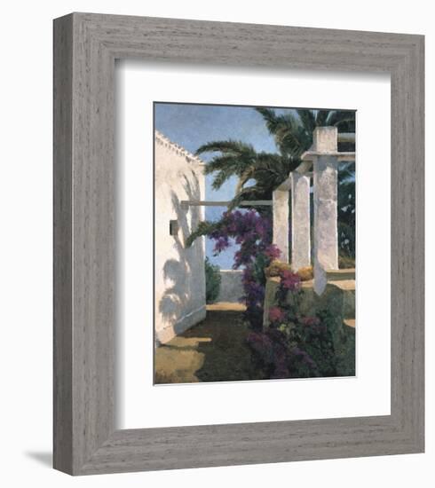 Bougainvillea and Palm Trees-Poch Romeu-Framed Giclee Print