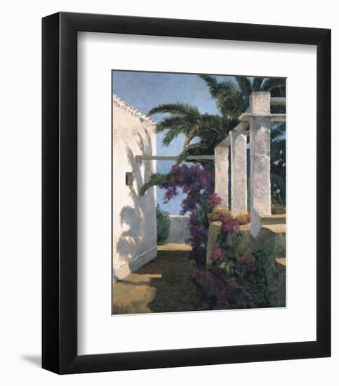 Bougainvillea and Palm Trees-Poch Romeu-Framed Giclee Print