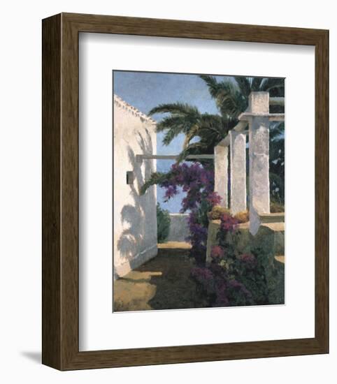 Bougainvillea and Palm Trees-Poch Romeu-Framed Giclee Print