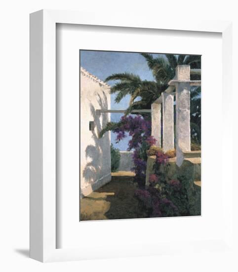 Bougainvillea and Palm Trees-Poch Romeu-Framed Giclee Print