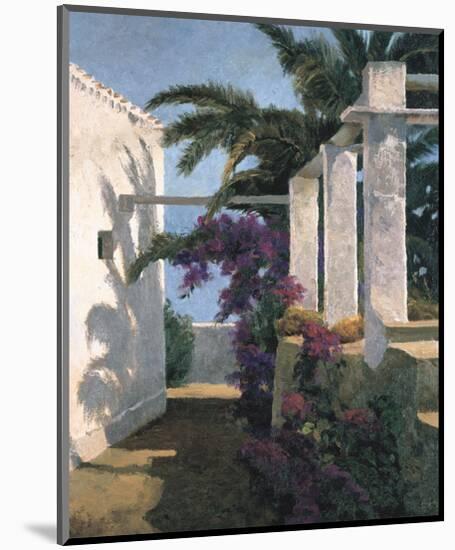 Bougainvillea and Palm Trees-Poch Romeu-Mounted Giclee Print