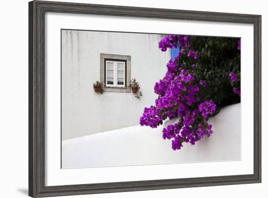 Bougainvillea Blooming in the Town of Obidos, Portugal-Julie Eggers-Framed Photographic Print