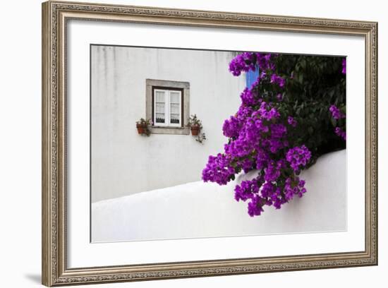 Bougainvillea Blooming in the Town of Obidos, Portugal-Julie Eggers-Framed Photographic Print