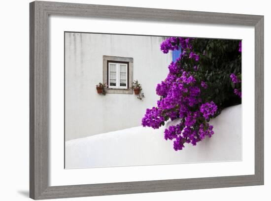 Bougainvillea Blooming in the Town of Obidos, Portugal-Julie Eggers-Framed Photographic Print