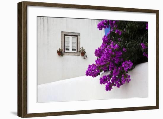 Bougainvillea Blooming in the Town of Obidos, Portugal-Julie Eggers-Framed Photographic Print