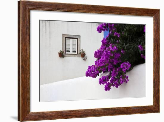 Bougainvillea Blooming in the Town of Obidos, Portugal-Julie Eggers-Framed Photographic Print