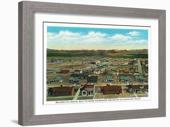 Boulder City, Nevada, Panoramic View of the Town for the Hoover Dam Workers-Lantern Press-Framed Art Print