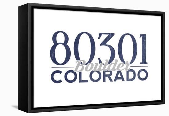 Boulder, Colorado - 80301 Zip Code (Blue)-Lantern Press-Framed Stretched Canvas